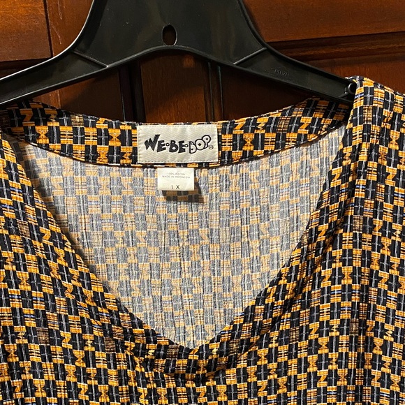 We Be Bop Vintage Colorful Geometric Patterned Cardigan and under top size 1X - Picture 14 of 16